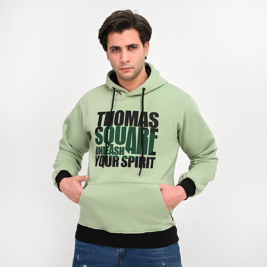 100% Cotton - Printed Milton Hoodie – With Anti-theft Hidden Pockets - mint green color