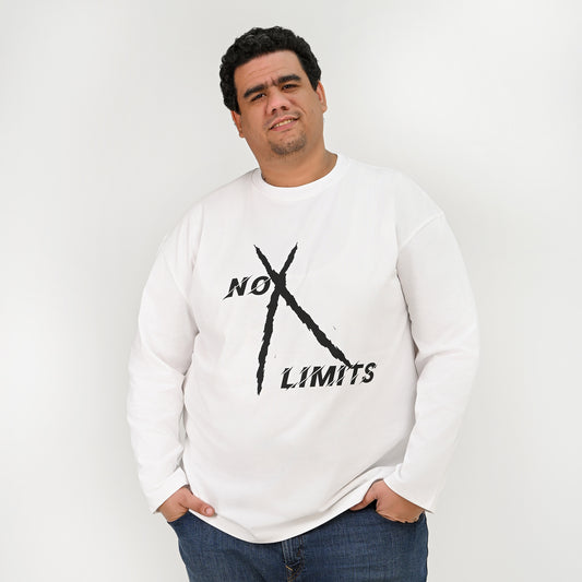 Thomas-Square - No Limits, Long sleeves Smart Oversize Printed T-Shirt - 100% cotton - BIG-MAN collection