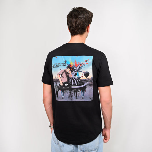 100% cotton – Music & Fun design - Printed curved T-shirt