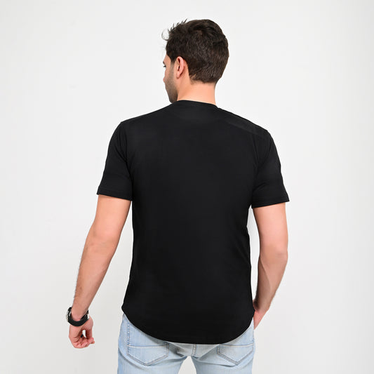 100% Soft cotton printed curved T-shirt, Thomas Signature