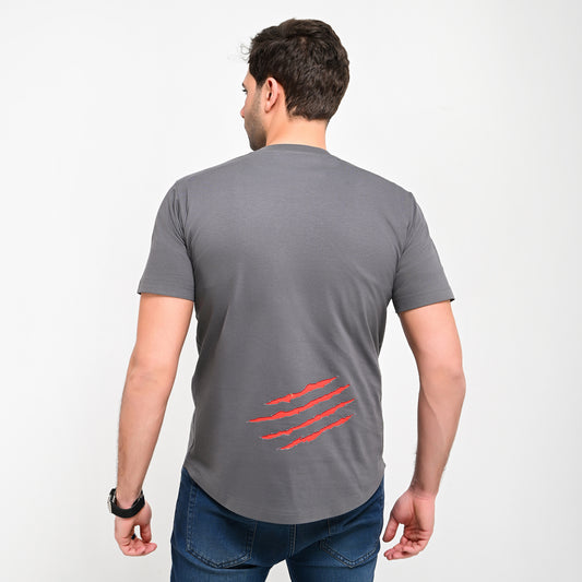 100% Soft cotton printed curved t-shirt- Scrabble