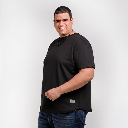Long fit - Over Size - Summer Curved T-shirt - Solid color - BiG-MAN collection