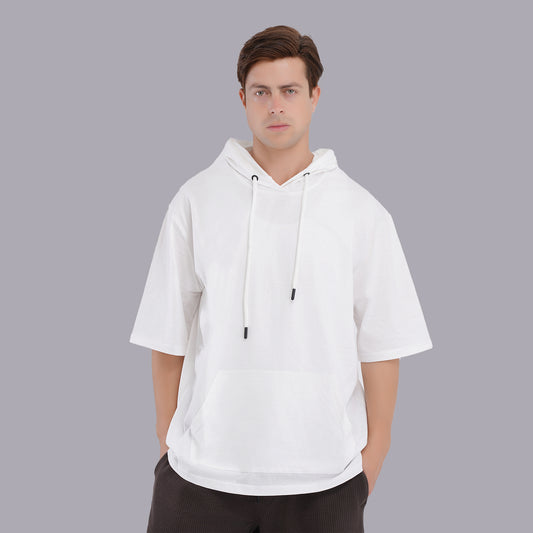 100% cotton – Over size summer hoodie – white