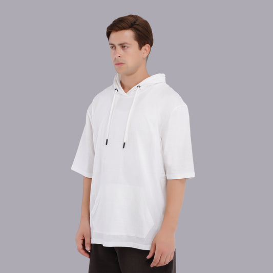 100% cotton – Over size summer hoodie – white