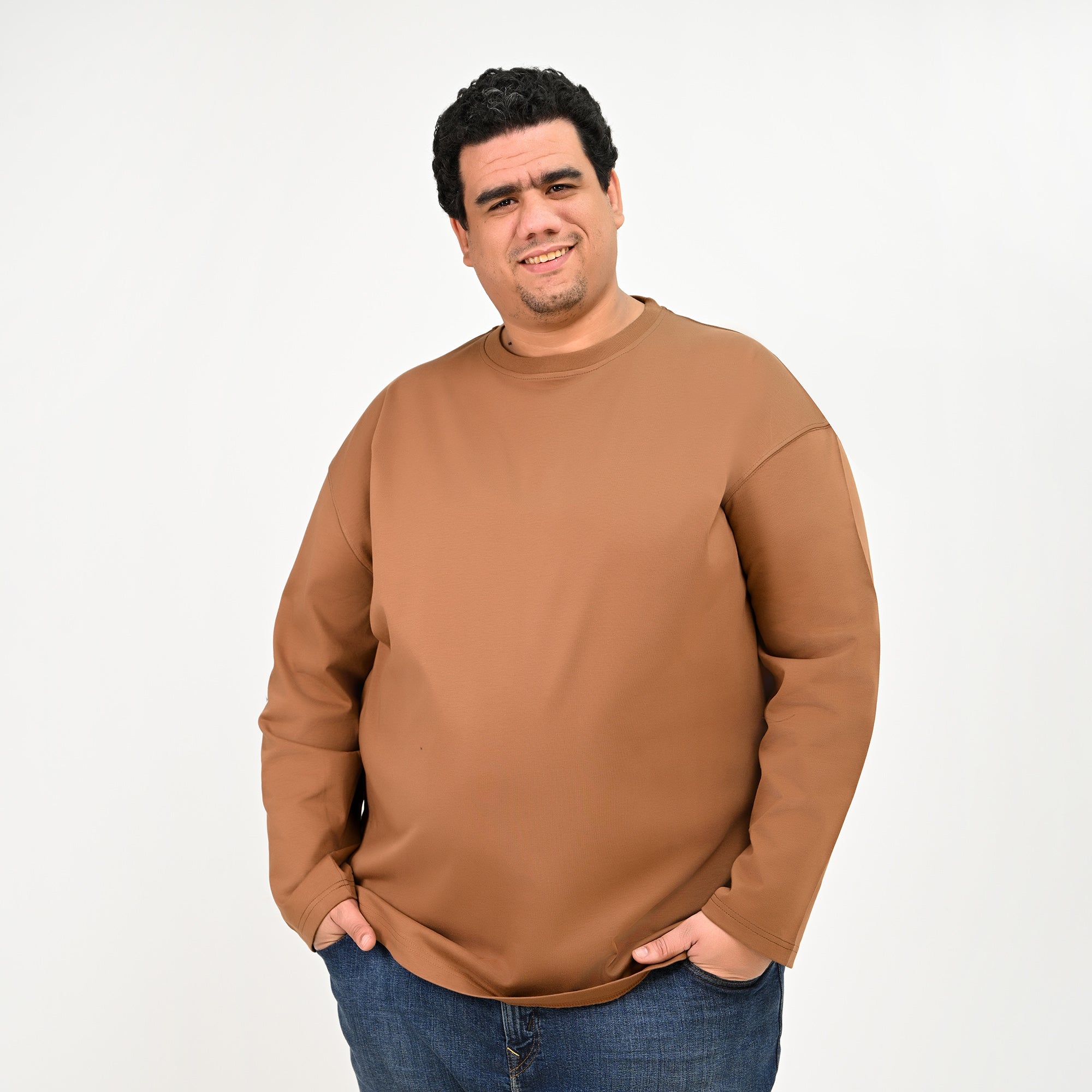 Thomas-Square - Long sleeves BIG-MAN Smart Oversize T-Shirt - 100% cot