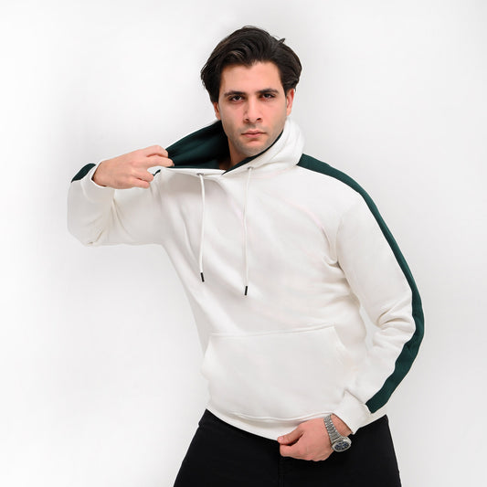 100% Cotton hoodie Italian Style - White