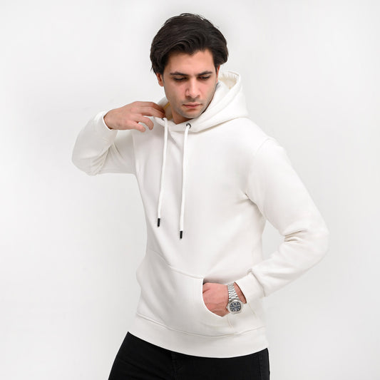 100% Cotton - Milton Hoodie – With Anti-theft Hidden Pockets - Elite Collection - White