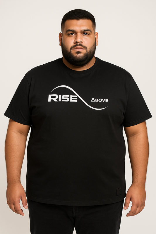 Thomas-Square - BIG-MAN Smart Oversize printed Rise Above T-Shirt - 100% cotton
