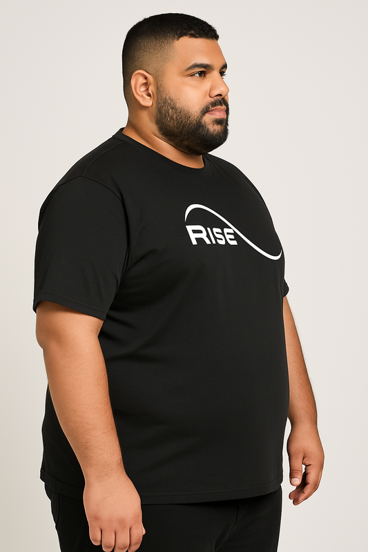 Thomas-Square - BIG-MAN Smart Oversize printed Rise Above T-Shirt - 100% cotton