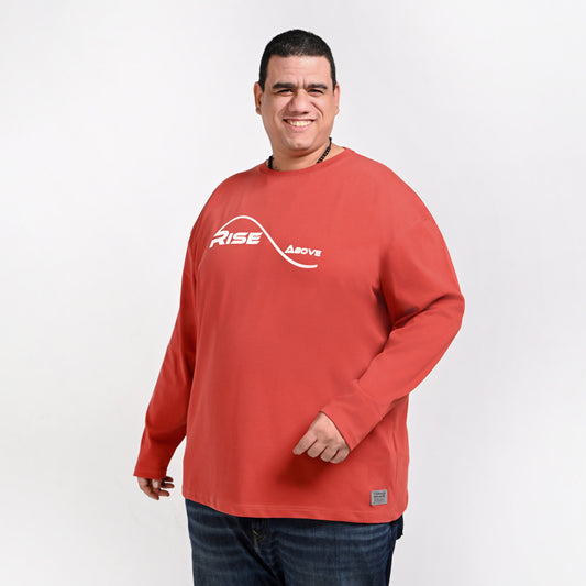 Over size basic printed t-shirt - Rise above