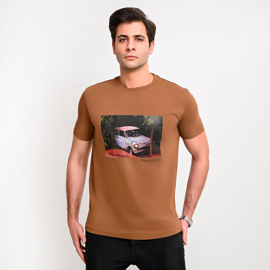 100% Soft cotton printed Basic T-shirt - H.P's Car