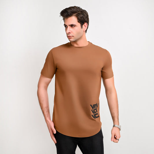 100% Soft cotton printed curved t-shirt VENI VIDI VICI
