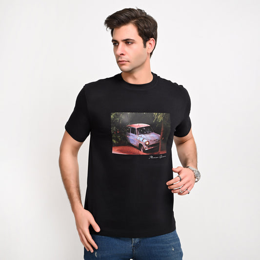 100% Soft cotton printed Basic T-shirt - H.P's Car