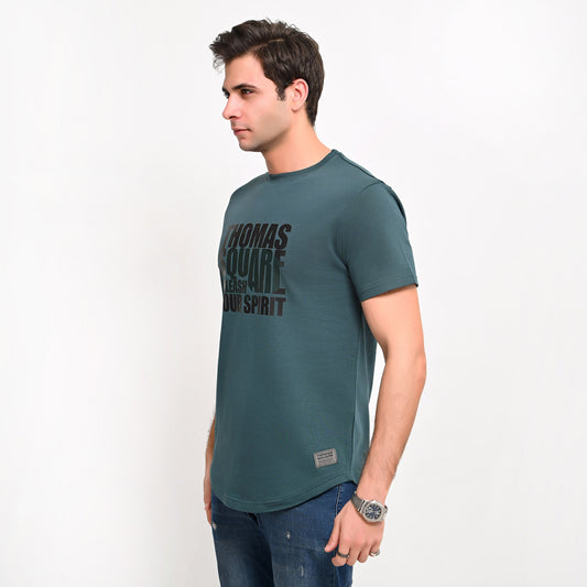 100% Cotton - Printed Curve T-shirt - Elite collection