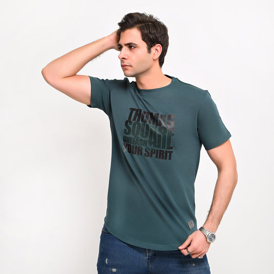 100% Cotton - Printed Curve T-shirt - Elite collection