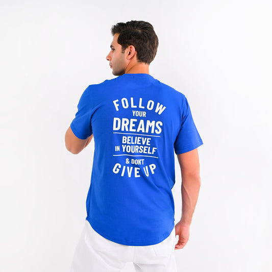 100% Soft cotton back printed curved T-shirt - Elite collection