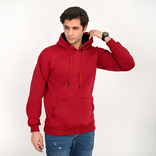 100% Cotton - Milton Hoodie – With Anti-theft Hidden Pockets - Burgundy color