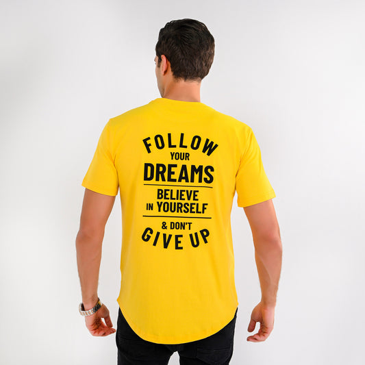 100% Soft cotton back printed curved T-shirt - Elite collection