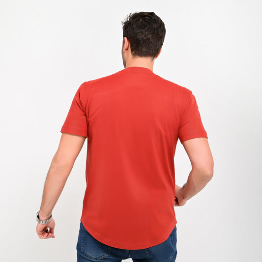 100% Soft cotton printed curved t-shirt - full signature