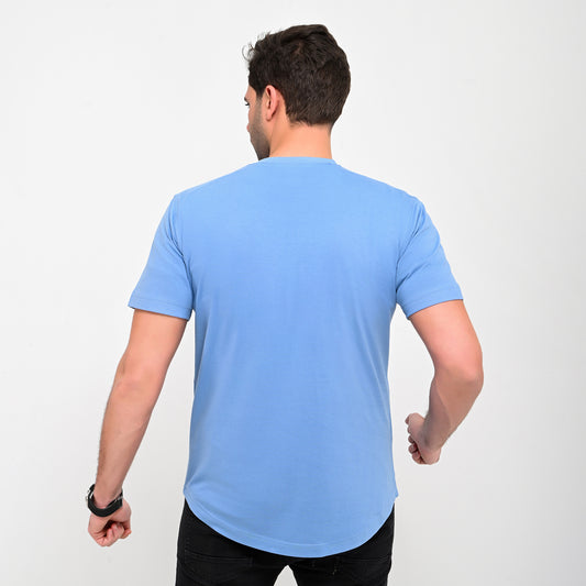 100% Soft cotton printed curved t-shirt - full signature