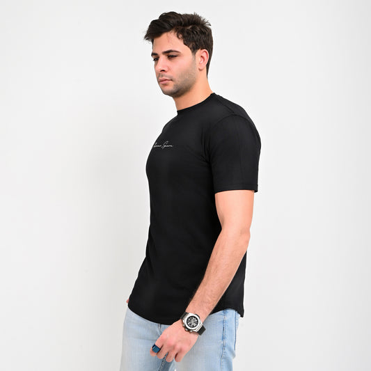 100% Soft cotton printed curved T-shirt, Thomas Signature