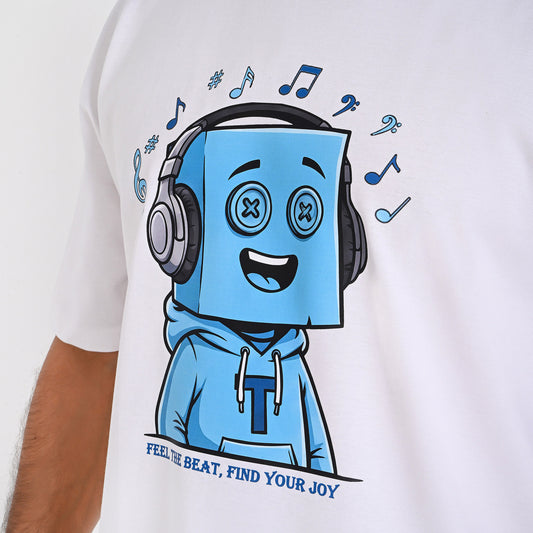 100% Cotton -  Summer  Boxy Tee - Super T - Music Lover