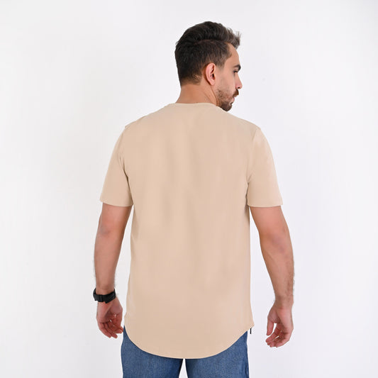 100% Cotton The Side-Zipper Curved Tee – Elite Collection (NEW)