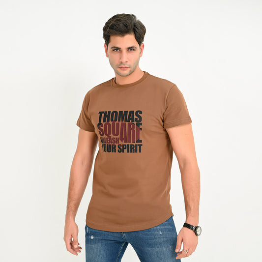 100% Cotton - Printed Curve T-shirt - Elite collection