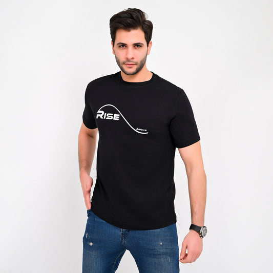 100% Soft Cotton printed basic t-shirt -  Rise Above