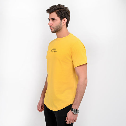 100% Soft cotton printed curved T-shirt, Thomas Signature